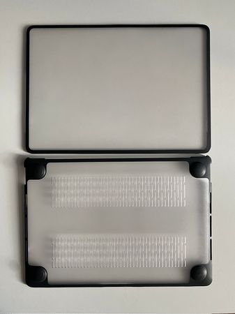 Пластикова накладка c силіконовим бампером для Macbook AIR 15 m2/m3, Чорний, Macbook AIR 15 m2/m3