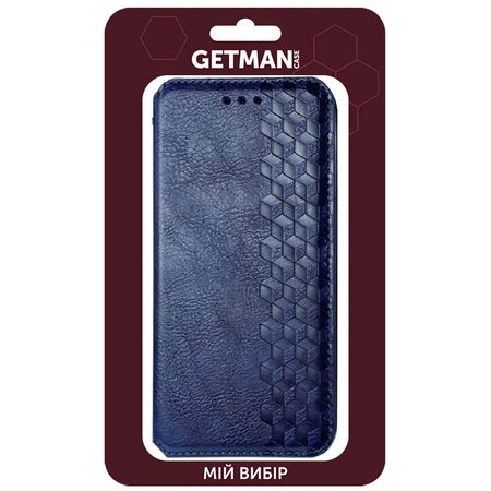 Кожаный чехол книжка GETMAN Cubic (PU) для Samsung Galaxy A21s, Синий