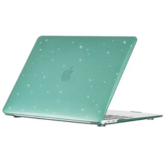 Чехол накладка для MacBook Pro 16" (A2485) с блестками, Зелений
