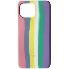 Чехол Silicone Cover Full Rainbow для Xiaomi Mi 11 Lite, Розовый / Сиреневый