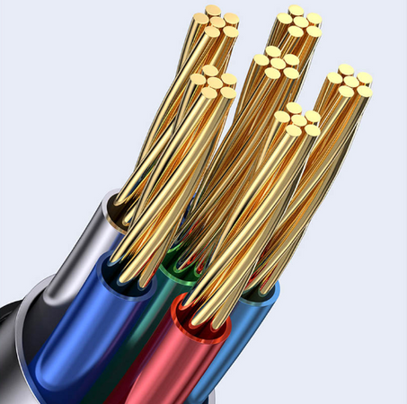 Дата кабель USAMS US-SJ591 Type-C to Type-C PD 100W Transparent Digital Display Cable (2м)