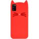 Силиконовая накладка 3D Cat для Samsung Galaxy A41, Красный