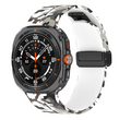 Камуфляжний силіконовий ремінець з магнітною пряжкою для Samsung Galaxy Watch7 Ultra 47 мм, білий
