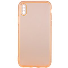 Матовый полупрозрачный TPU чехол с защитой камеры для Apple iPhone X / XS (5.8"), Оранжевый / Orange