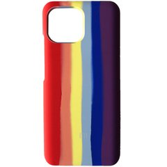 Чехол Silicone Cover Full Rainbow для Xiaomi Mi 11 Lite, Красный / Фиолетовый