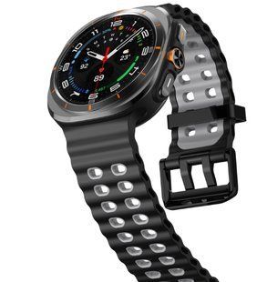Двоколірний силіконовий ремінець для Samsung Watch Ultra 47 мм, чорний+сірий
