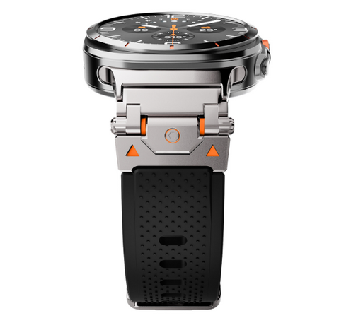 Металевий ремінець Armor Pro із силіконовою вставкою для Samsung Galaxy Watch 8 40/44 мм., red+silver