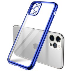 Прозрачный силиконовый чехол глянцевая окантовка Full Camera для Apple iPhone 13 Pro Max (6.7"), Синий