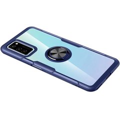 TPU+PC чехол Deen CrystalRing for Magnet (opp) для Samsung Galaxy Note 20, Бесцветный / Синий