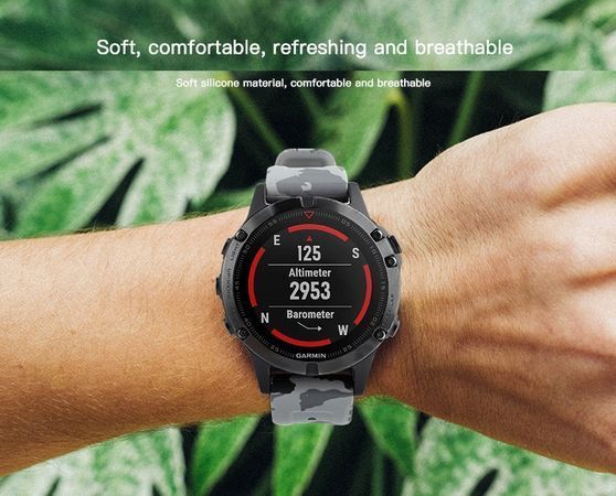 Силіконовий ремінець для Garmin Fenix 7X / 6X / 5X (22 мм), темно-синій (графітовий)