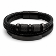Браслет шкіряний " Luxe Layer " 21см., Black