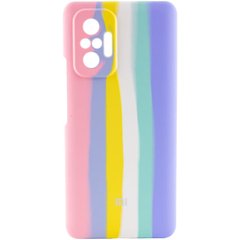 Чехол Silicone Cover Full Rainbow для Xiaomi Redmi Note 10 Pro / 10 Pro Max, Розовый / Сиреневый