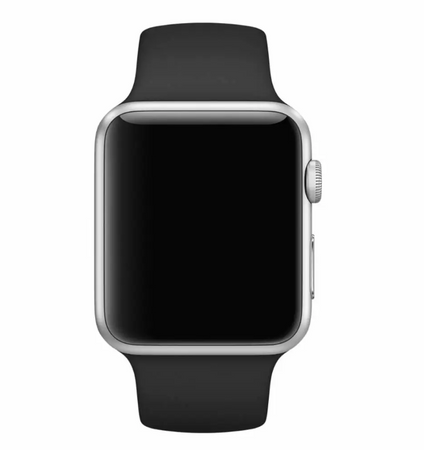 Ремешок силиконовый для Apple Watch 38/40/41 AAA+, Чорний