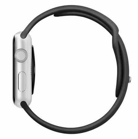 Ремешок силиконовый для Apple Watch 38/40/41 AAA+, Чорний