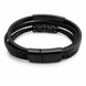 Браслет шкіряний " Luxe Layer " 21см., Black