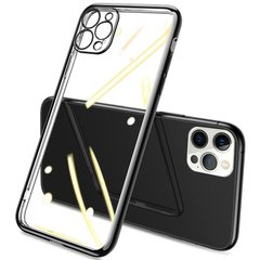 Прозрачный силиконовый чехол глянцевая окантовка Full Camera для Apple iPhone 13 Pro Max (6.7"), Черный