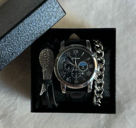 Подарочный набор часы + браслеты (59434), Silver