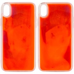 Неоновый чехол Neon Sand glow in the dark для Apple iPhone X / XS (5.8"), Фиолетовый / Оранжевый