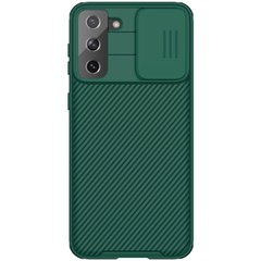 Карбоновая накладка Nillkin Camshield (шторка на камеру) для Samsung Galaxy S21+, Зеленый / Dark Green