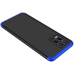 Пластиковая накладка GKK LikGus 360 градусов (opp) для Realme 8 / 8 Pro, Черный / Синий