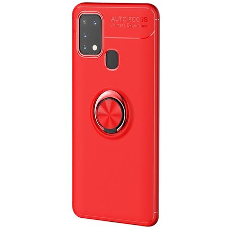 TPU чехол Deen ColorRing под магнитный держатель (opp) для Samsung Galaxy M31, Красный / Красный
