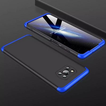 Пластиковая накладка GKK LikGus 360 градусов (opp) для Xiaomi Poco X3 NFC / Poco X3 Pro, Черный / Синий