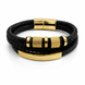 Браслет шкіряний " Luxe Layer " 21см., Gold