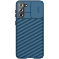 Карбоновая накладка Nillkin Camshield (шторка на камеру) для Samsung Galaxy S21+, Синий / Blue