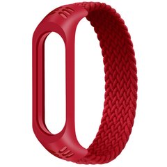 Тканевый монобраслет Braided Solo Loop для Xiaomi Mi Band 3 | 4 | 5 | 6 (S - 160 мм), Красный