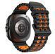 Двоколірний силіконовий ремінець для Samsung Watch Ultra 47 мм, чорний+помаранчевий