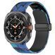 Камуфляжний силіконовий ремінець з магнітною пряжкою для Samsung Galaxy Watch7 Ultra 47 мм, синій