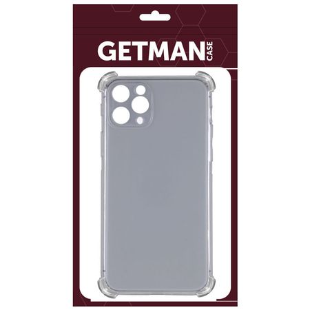 TPU чехол GETMAN Ease logo усиленные углы для Apple iPhone 13 Pro (6.1"), Серый (прозрачный)