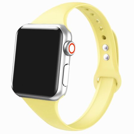 Ремінець BlackPink Силіконовий Вузький для Apple Watch 42/44mm Жовтий