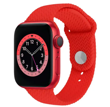 Силиконовый ремешок Braid для Apple Watch 42 / 44 / 45 / 49 AAA+ AAA+, Червоний