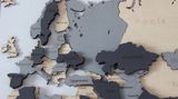 Многослойная Карта Мира на стену Серая XXL (300*175 cm) С названиями стран столиц и штатов