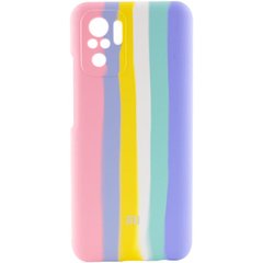 Чехол Silicone Cover Full Rainbow для Xiaomi Redmi Note 10 / Note 10s, Розовый / Сиреневый