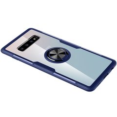 TPU+PC чехол Deen CrystalRing for Magnet (opp) для Samsung Galaxy S10, Бесцветный / Синий