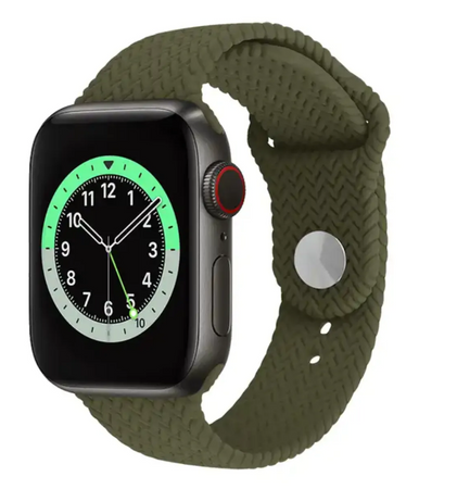 Силиконовый ремешок Braid для Apple Watch 42 / 44 / 45 / 49 AAA+ AAA+, Зелений