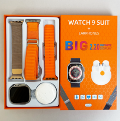 Комплект Смарт часы + наушники + 3 ремешка Big 2.20 (Watch 9+ Pro 6), Orange