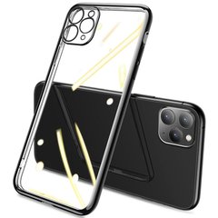 Прозрачный силиконовый чехол глянцевая окантовка Full Camera для Apple iPhone 12 Pro Max (6.7"), Черный