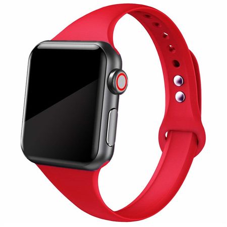 Ремінець BlackPink Силіконовий Вузький для Apple Watch 42/44mm Червоний