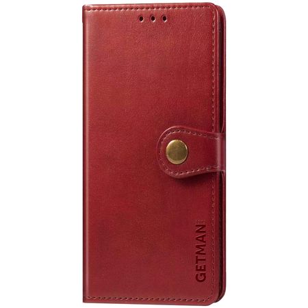 Кожаный чехол книжка GETMAN Gallant (PU) для Samsung Galaxy A41, Красный