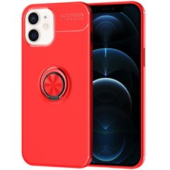 TPU чехол Deen ColorRing под магнитный держатель (opp) для Apple iPhone 12 mini (5.4"), Красный / Красный