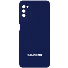 Чехол Silicone Cover Full Camera (AA) для Samsung Galaxy A03s, Темно-синий / Midnight blue
