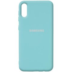 Чехол Silicone Cover Full Protective (AA) для Samsung Galaxy A02, Бирюзовый / Ice Blue