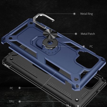 Ударопрочный чехол Serge Ring for Magnet для Samsung Galaxy A42 5G, Темно-синий