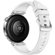 Силіконовий ремінець з крижаним візерунком для Huawei Watch GT5 (18 мм) із кнопковою системою кріпле, Білий