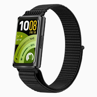 Петля-ремінець з нейлону для Huawei Band 11 / 11 Pro &bull; М&rsquo;який &bull; Регульований &bull; Липучка, чорний