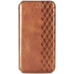 Кожаный чехол книжка GETMAN Cubic (PU) для Samsung Galaxy M51, Коричневый