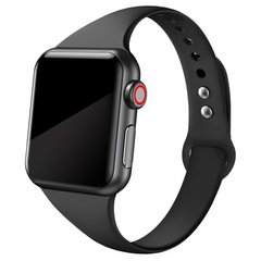 Ремешок BlackPink Силиконовый Узкий для Apple Watch 38/40mm Черный